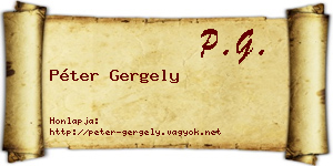Péter Gergely névjegykártya